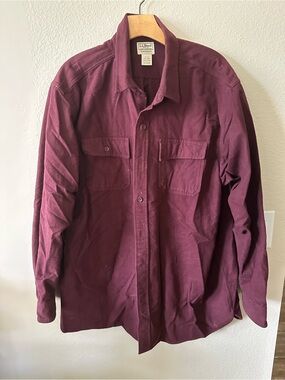 L.L. Bean Men's Wine Button-Up Shirt Jacket size XXL/ pre owned 1293